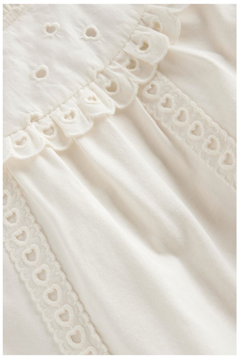 Kids' Heart Broderie Anglaise Top, Alternate, color, SOFT IVORY