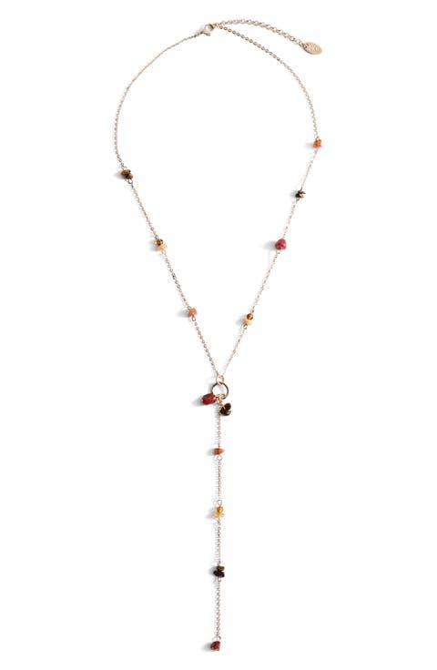 Stone Bead Y Necklace