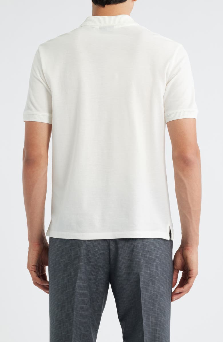 Emporio Armani Embroidered Logo Trim Polo, Alternate, color, Solid White