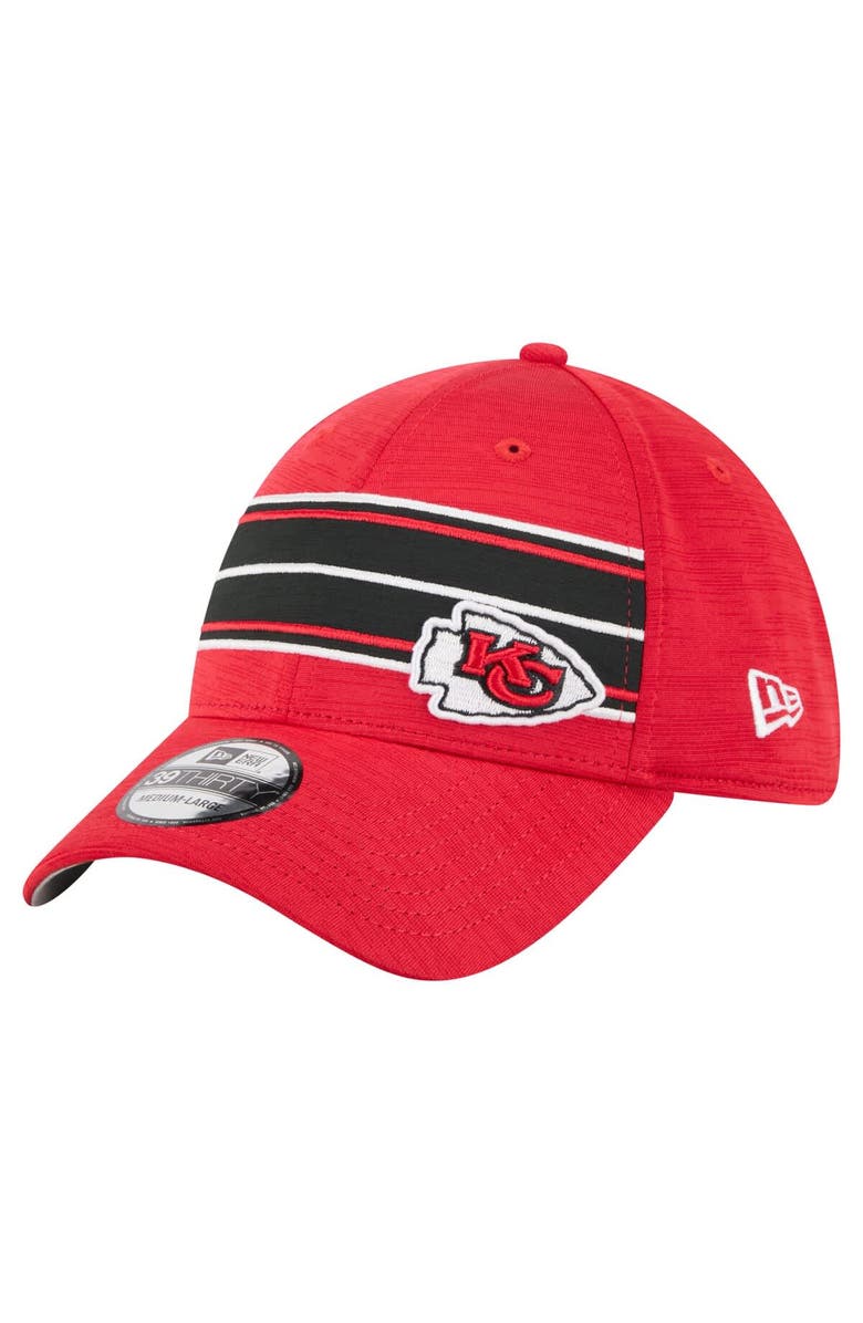 New Era Men's New Era Red Kansas City Chiefs Stripes 39THIRTY Flex Hat, Alternate, color, Red