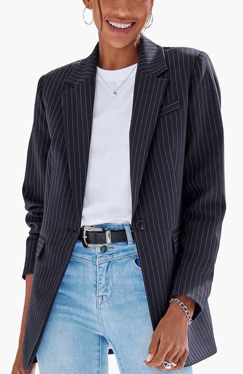 Pinstripe Oversized Blazer