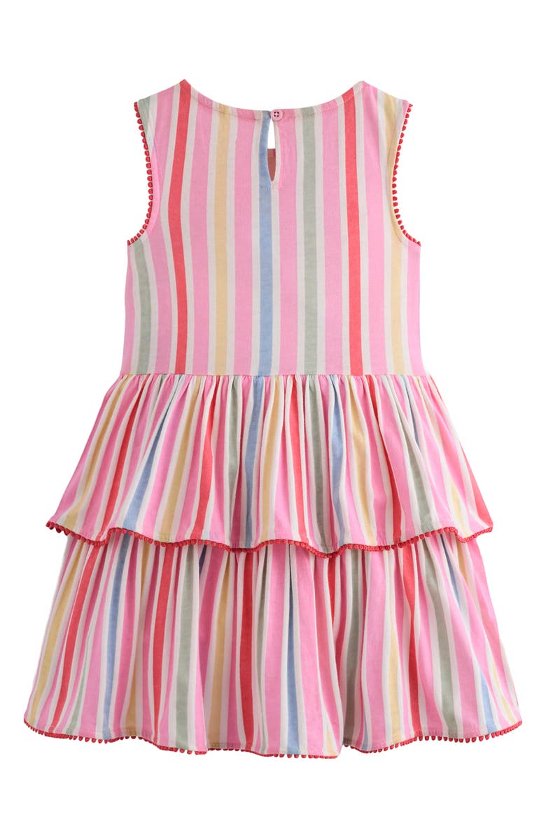 Mini Boden Kids' Jersey Ruffle Sundress, Alternate, color, Pink Stripe