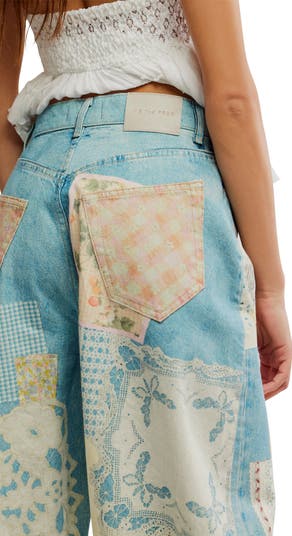 Illusions Patchwork Barrel Leg Jeans