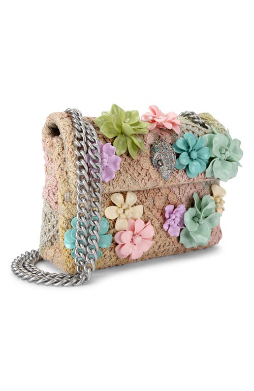 Kurt Geiger London Mini Kensington Floral Applique Crossbody Bag In Beige Multi