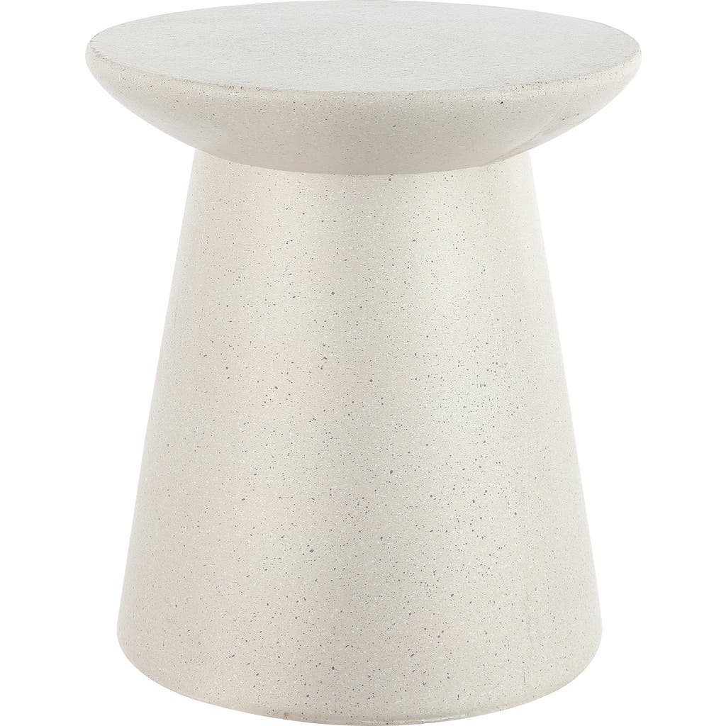 Jonathan Y Hollie 18" Minimalist Modern Drum Indoor/outdoor Accent Table Pedestal In Cream Terrazzo