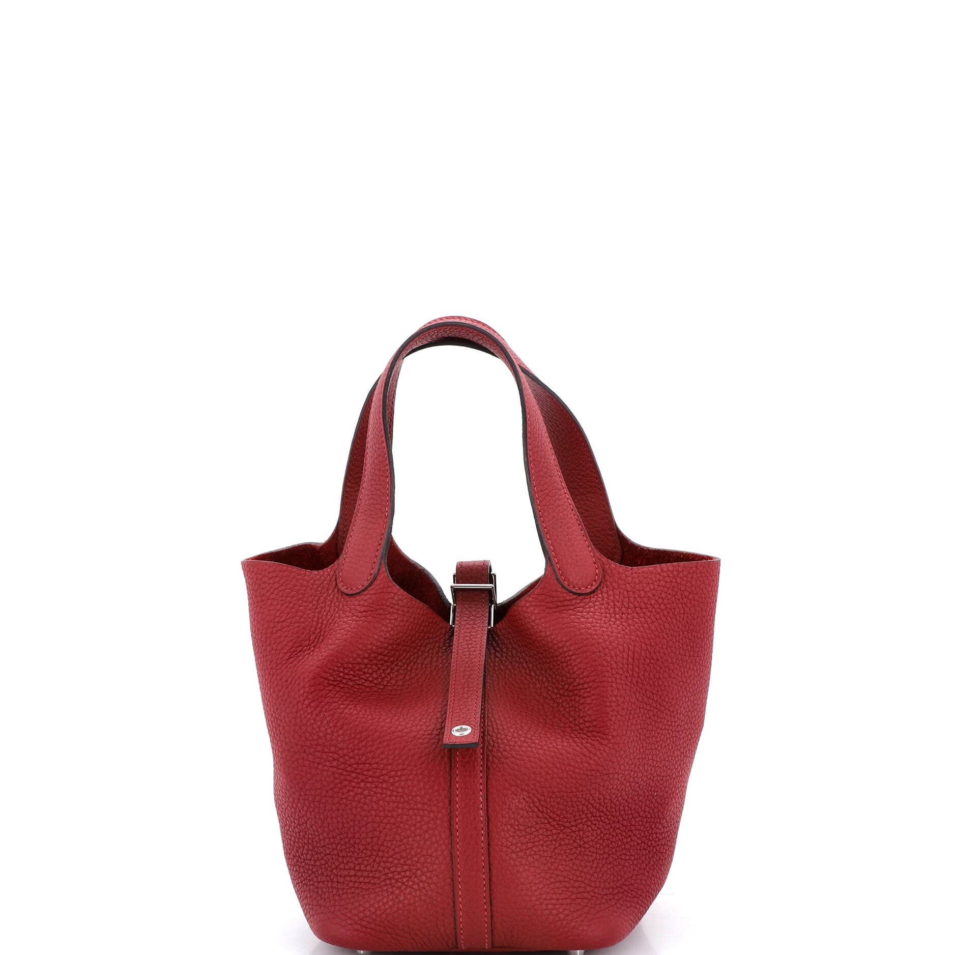 Pre-Owned Hermes Picotin Lock Bag Clemence PM, Main, color, Rouge H