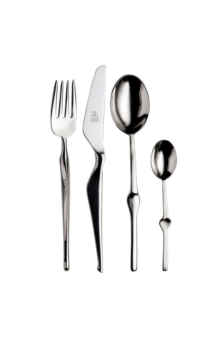 Mepra Ergonomica Flatware Set with H/H Knives - 5 Pieces, Alternate, color, Silver