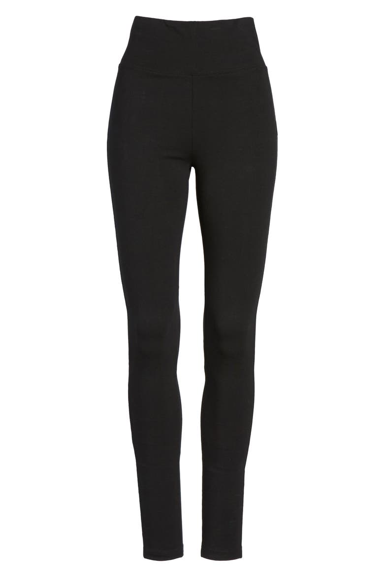 High Rise Leggings, Alternate, color, BLACK