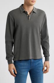 ALEX CRANE Caza Rib Organic Cotton Long Sleeve Polo
