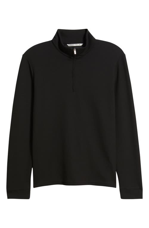 Free Fly Waffle Quarter Zip Pullover In Black