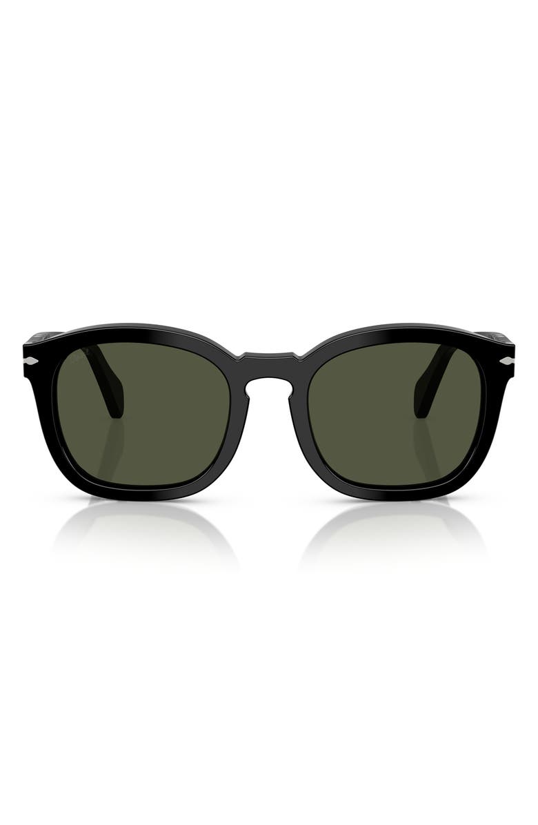 Persol 54mm Irregular Sunglasses, Main, color, Black/ Green