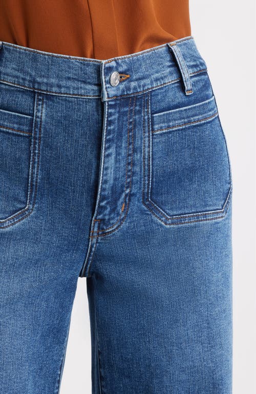 Frame Le Slim Palazzo Patch Pocket High Waist Wide Leg Jeans In Blue