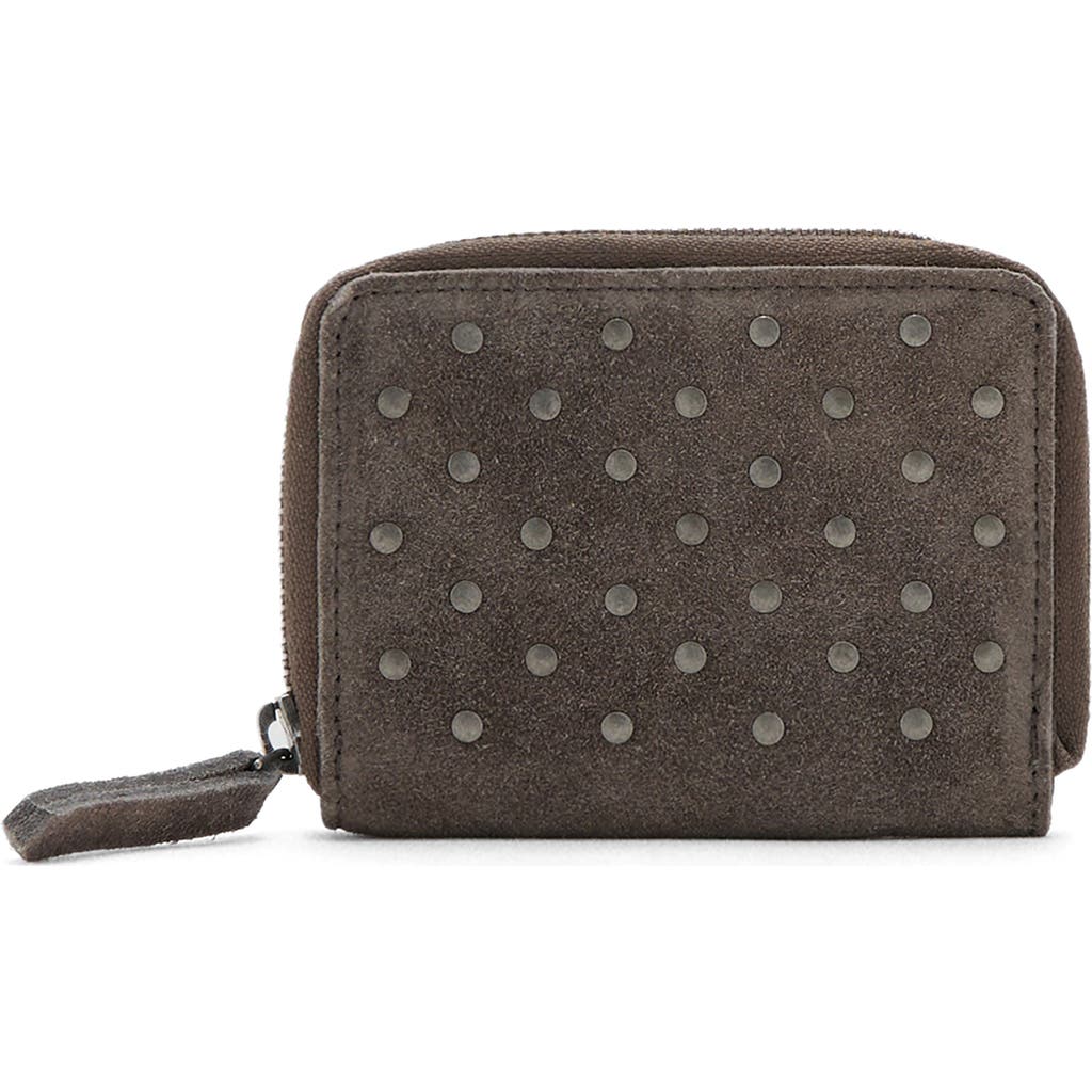 Mango Teen Stud Leather Coin Pouch In Brown
