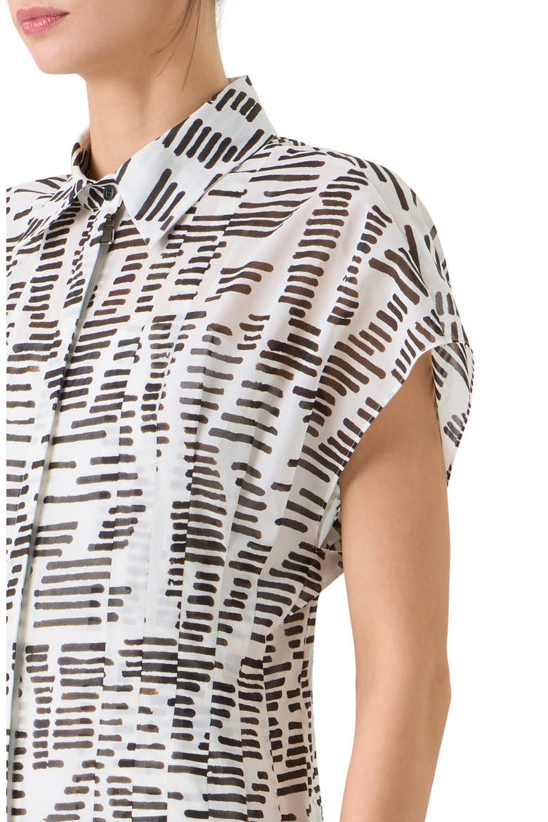 Dance Movements Print Cotton Poplin Shirtdress, Alternate, color, ECRU-BLACK