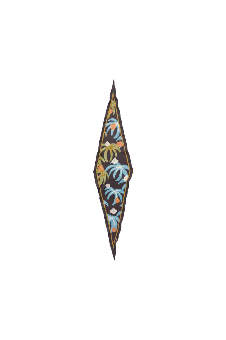 "Ethereal Mirage" Silk Diamond Neckerchief, Alternate, color, Dark Brown