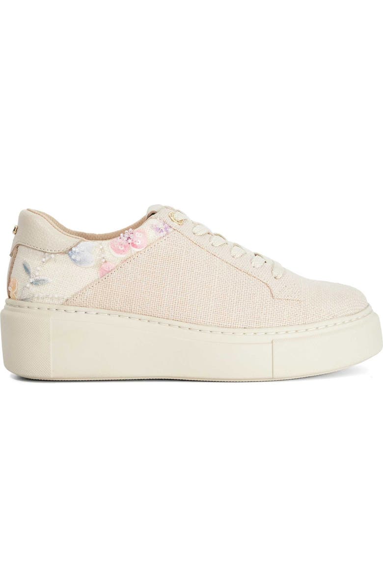 Dune London Evienne Platform Sneaker, Alternate, color, Natural