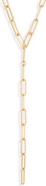 NORDSTROM RACK Textured Oval Link Y Necklace