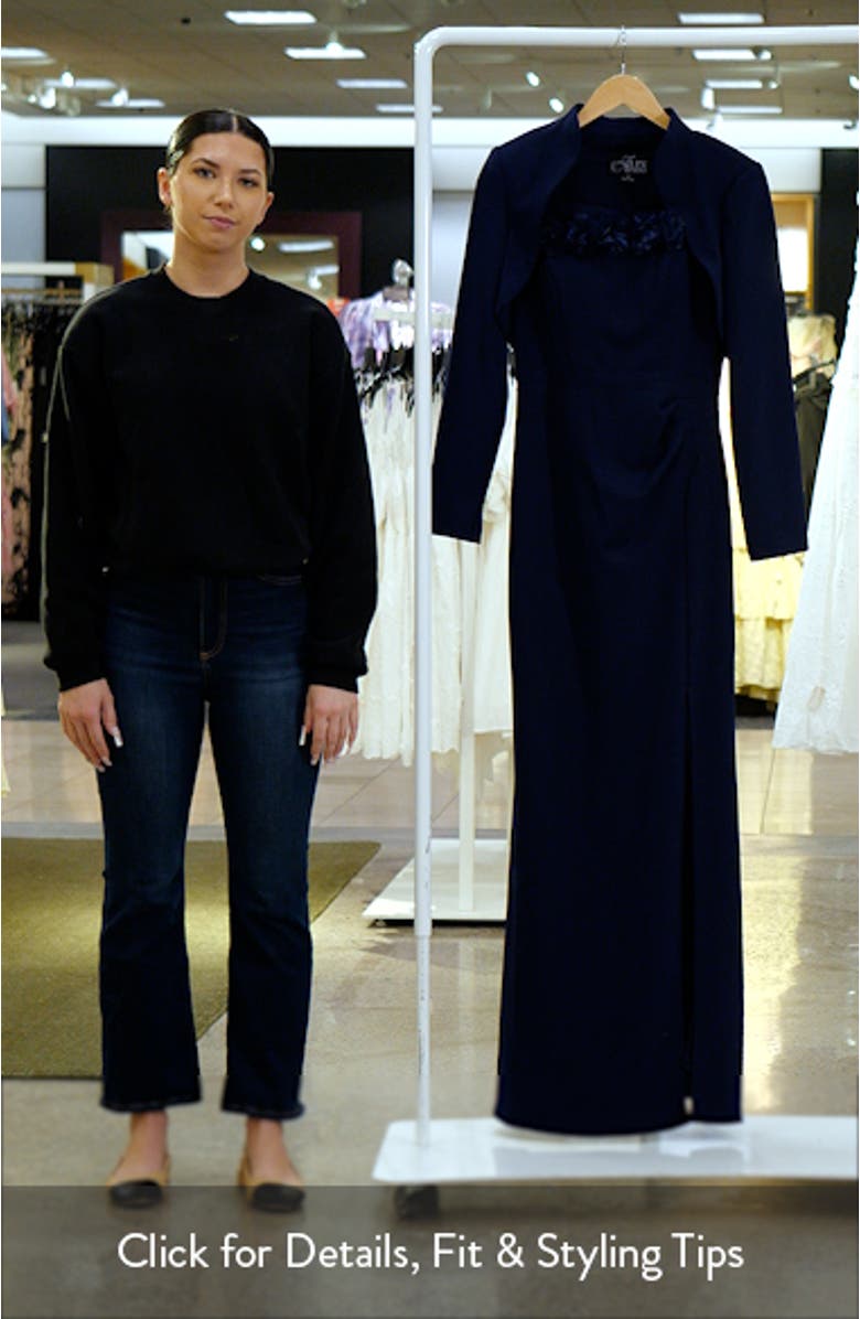 Stretch Crepe Gown with Bolero Jacket, sales video thumbnail