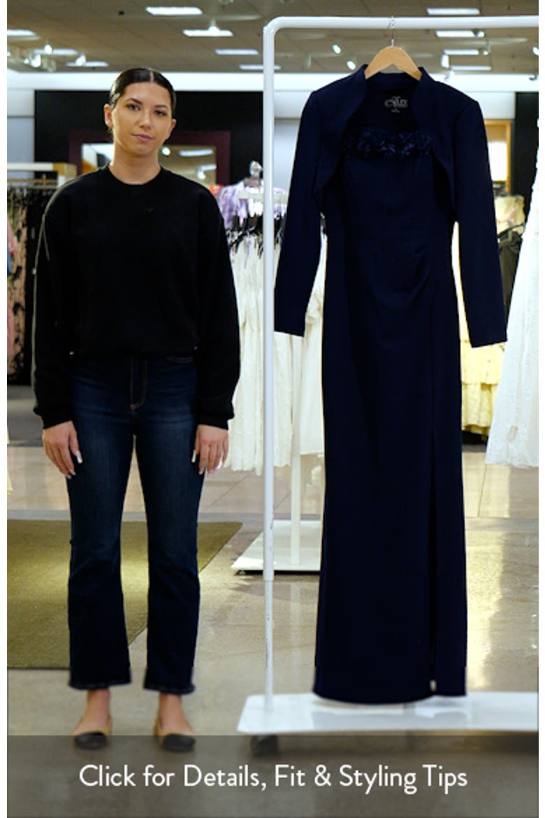 Stretch Crepe Gown with Bolero Jacket video