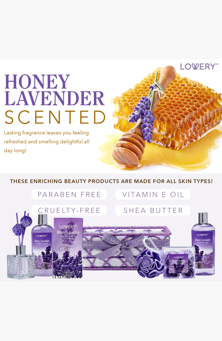 Lovery Honey Lavender Bath and Body Gift Set, Alternate, color, NO COLOR