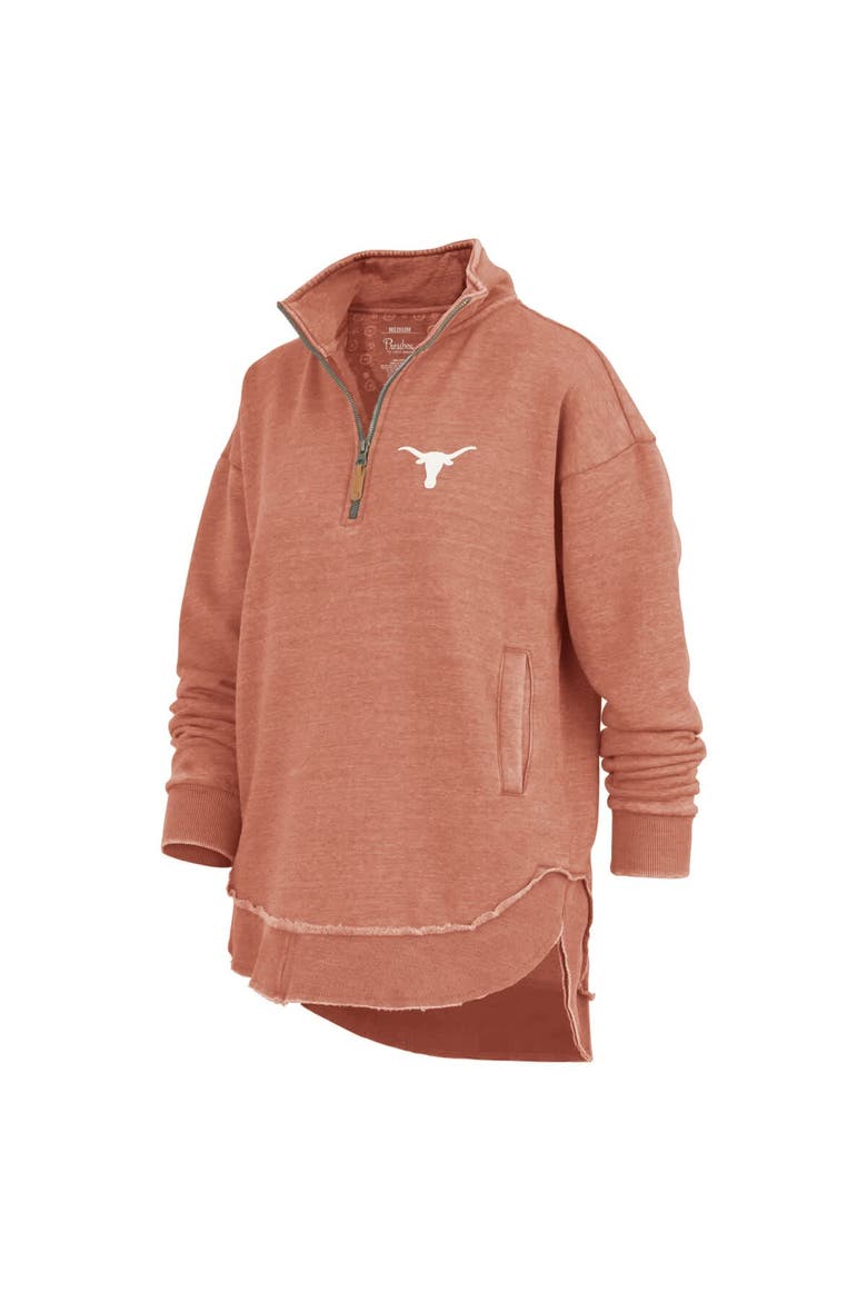 Women's Pressbox Burnt Orange Texas Longhorns Northfork Sojourn Poncho Quarter-Zip Sweatshirt, Alternate, color, Burnt Orange