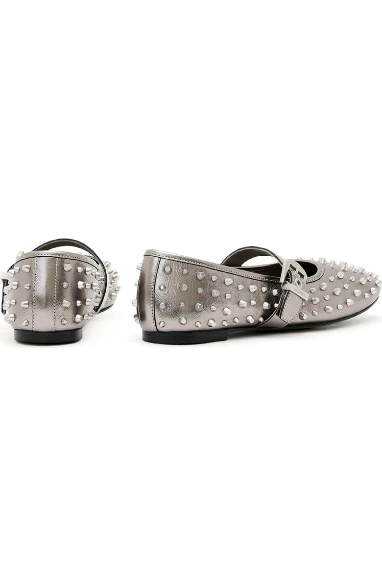AllSaints Holly Studded Ballet Flat, Alternate, color, Gunmetal Grey