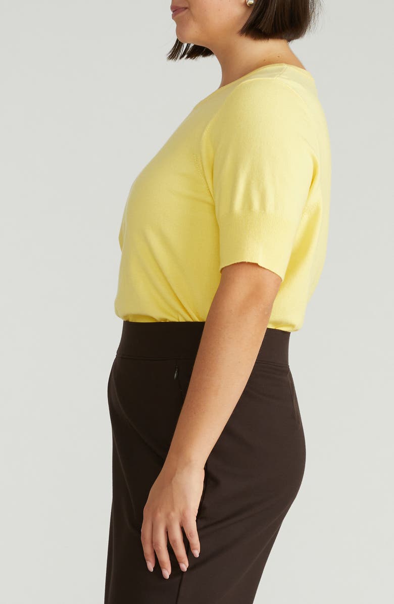 Universal Standard Rosie Short Sleeve Sweater, Alternate, color, Banana Pudding