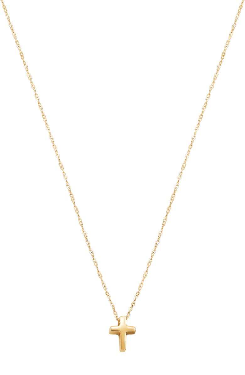 Frankie & Zoe Polished Cross Pendant Necklace, Alternate, color, Yellow Gold