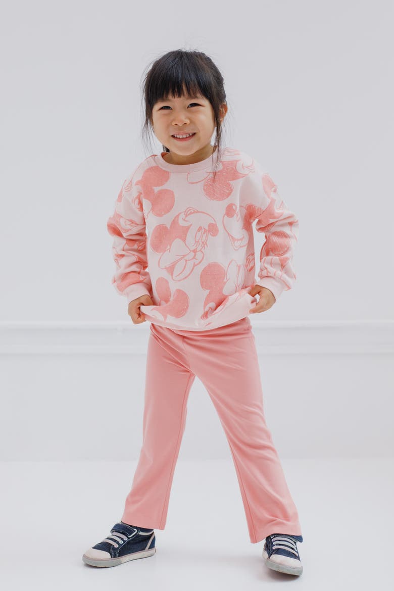 Minnie Mouse 2-Piece Sweatshirt and Flare Leggings Set, Alternate, color, Mickey Minnie Pink