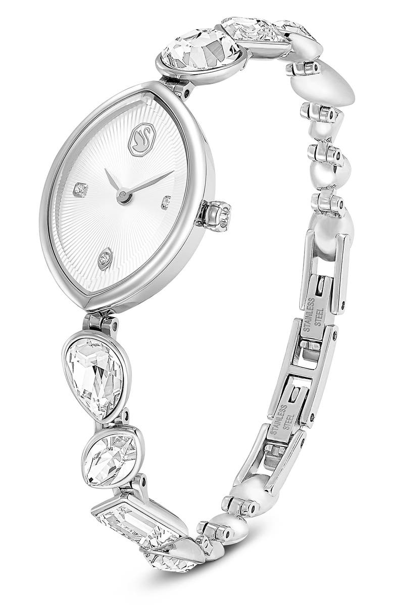 Swarovski Gema Crystal Bracelet Watch, 27mm x 20mm, Alternate, color, Silver