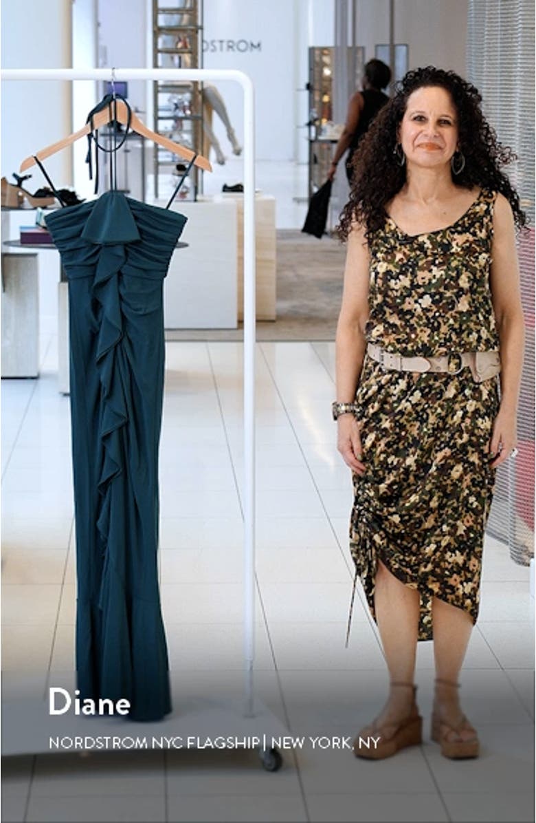 Ellis Center Ruffle Halter Dress, sales video thumbnail