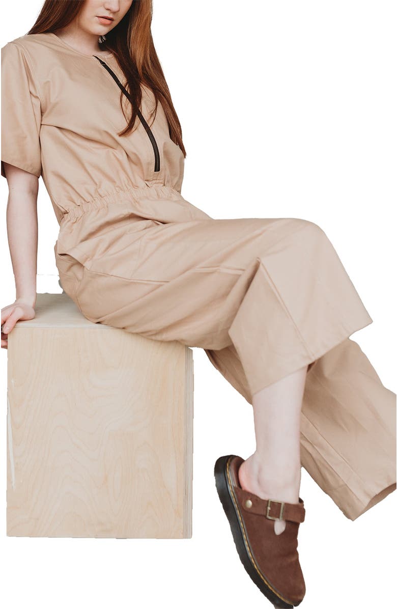 Turtledove London Organic Cotton Ethel Jumpsuit, Alternate, color, Brown