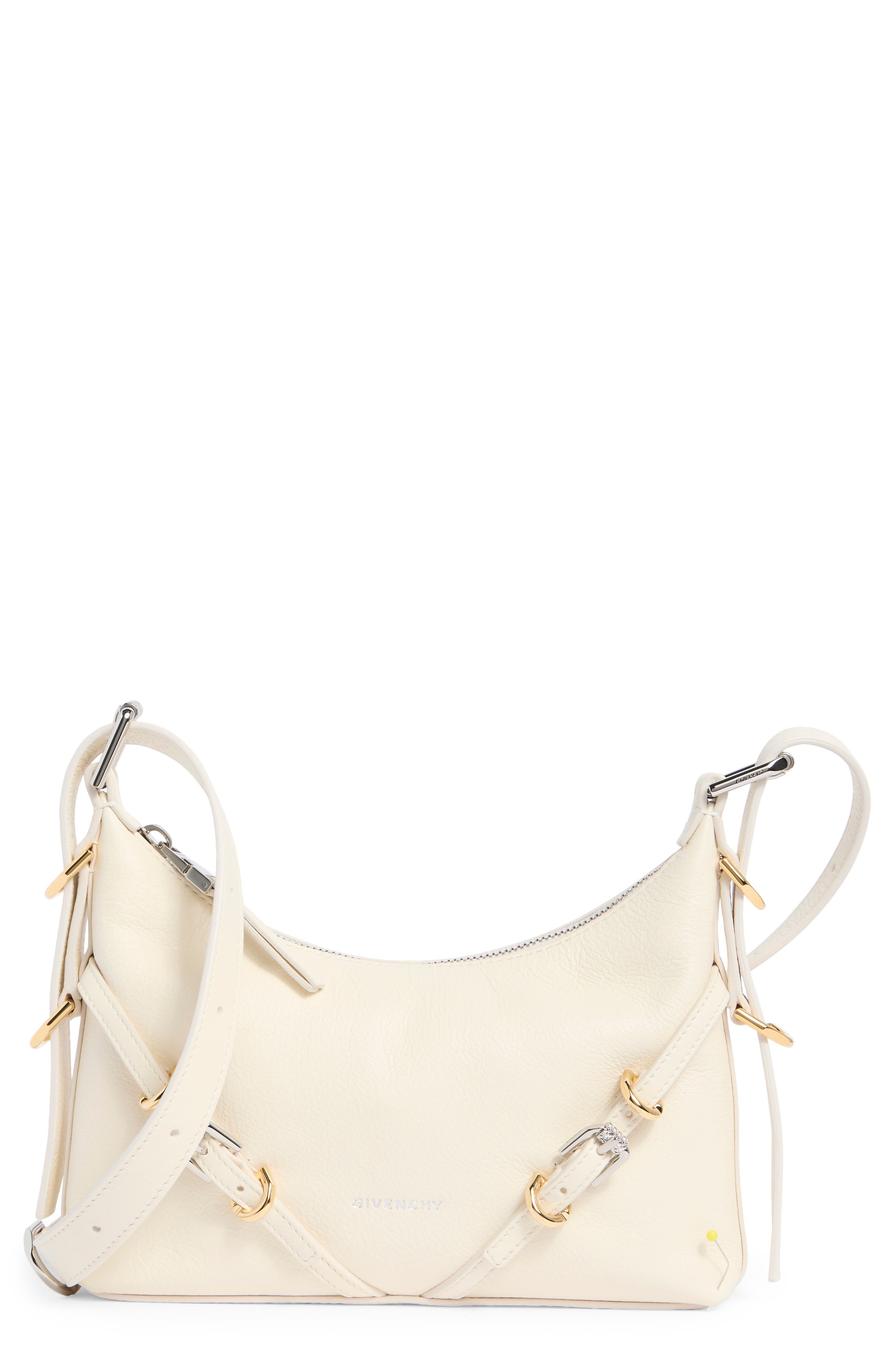 Givenchy Mini Voyou Leather Shoulder Bag, Main, color, White