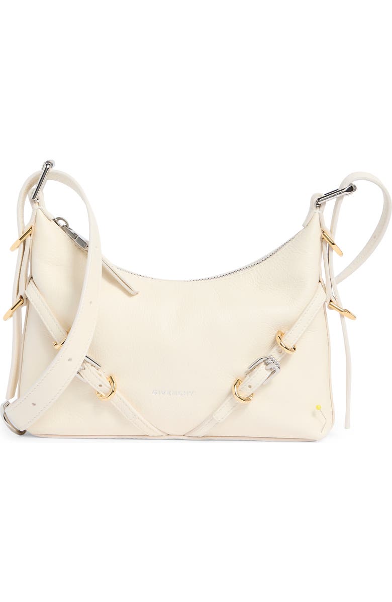 Givenchy Mini Voyou Leather Shoulder Bag, Main, color, White
