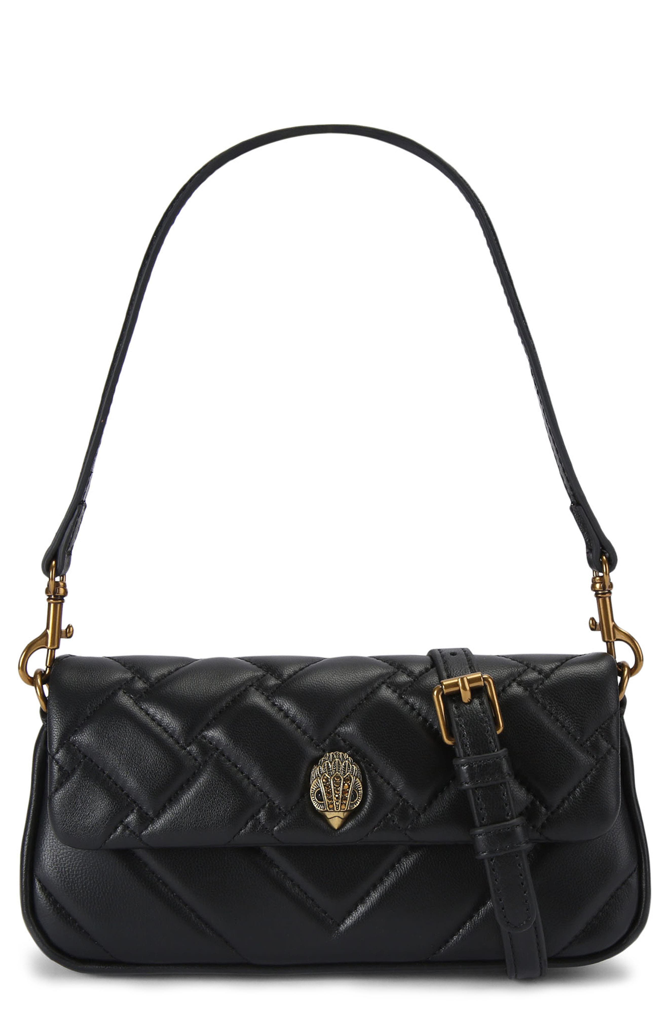 Kurt Geiger London Pickle Quilted Leather Shoulder Bag, Main, color, Black