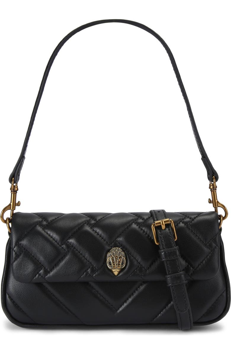 Kurt Geiger London Pickle Quilted Leather Shoulder Bag, Main, color, Black