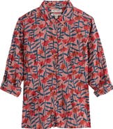 Seasalt Cornwall Larissa Floral Crinkled Organic Cotton Button-Up Shirt