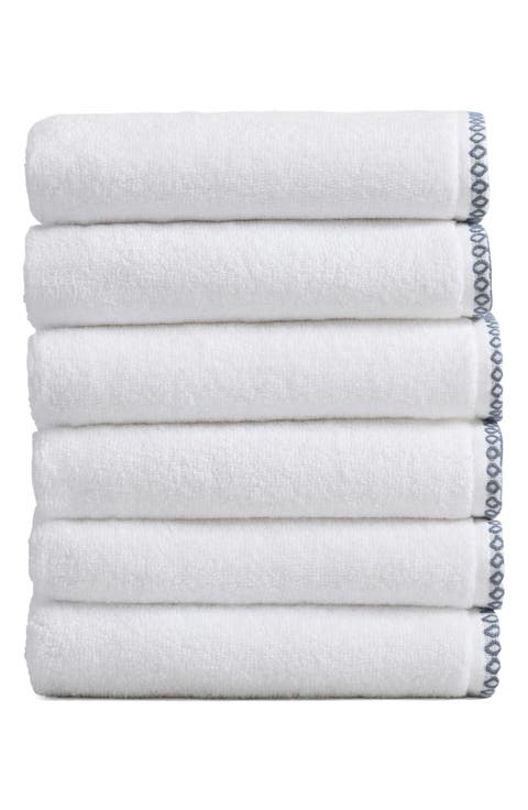 Border Stitch 6-Pack Cotton Hand Towels