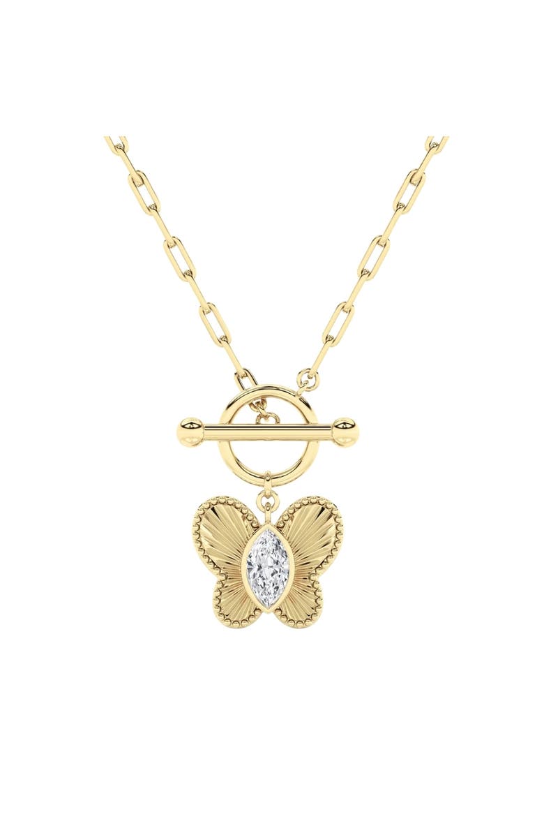 Certified 1Ct Diamond Marquise Solitaire Necklace 14k Gold 18", Main, color, 14k yellow Gold