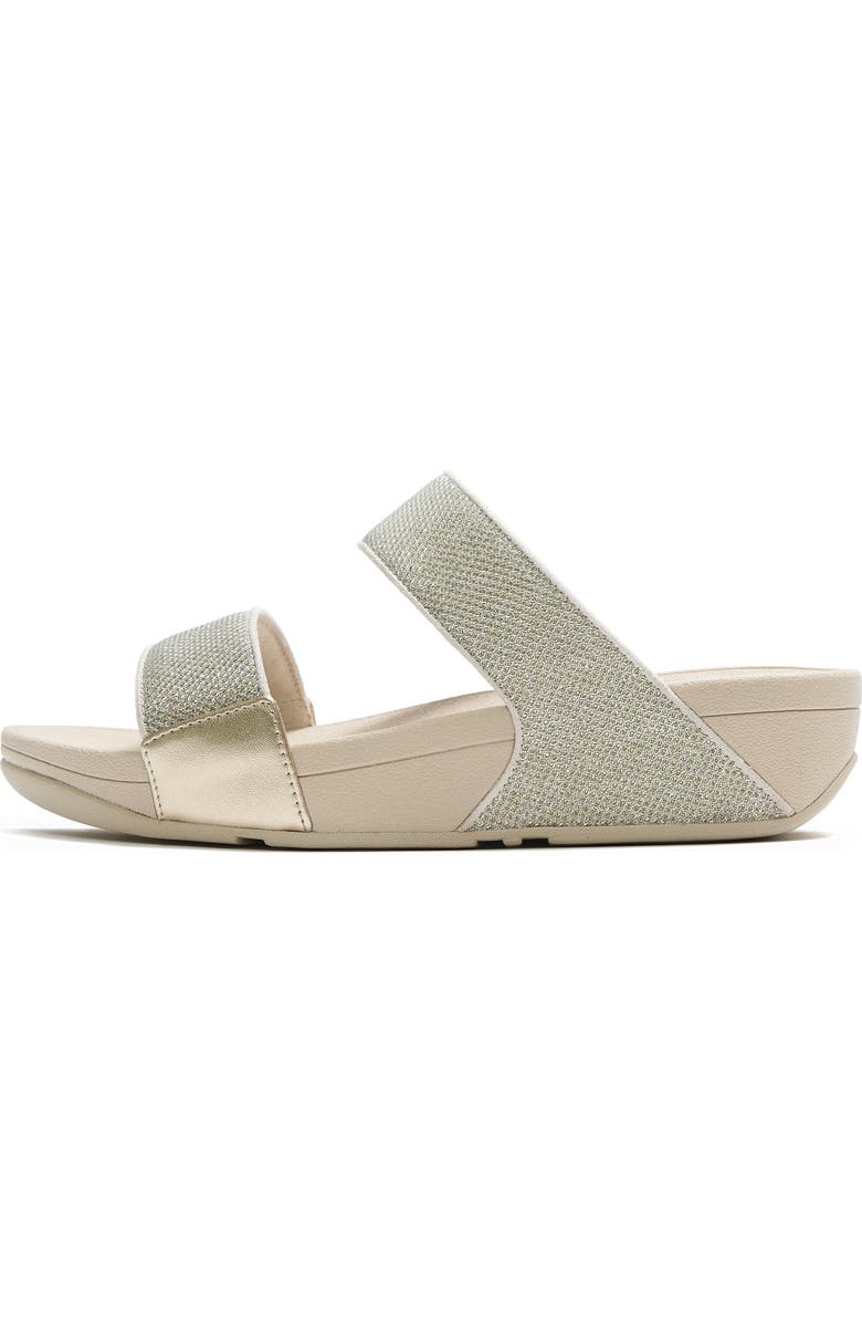FitFlop Lulu ShimmerGlitz Slide Sandal, Alternate, color, Platino