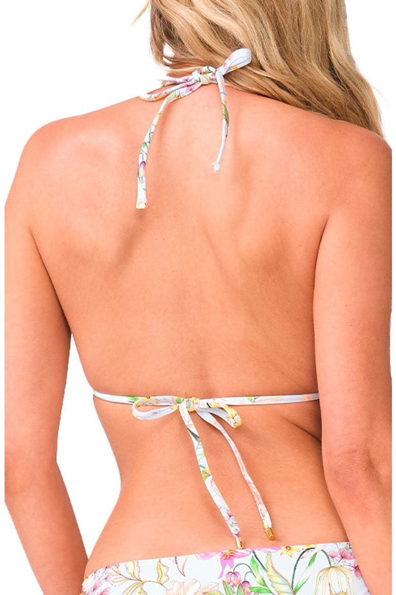 Kyle Lace Trim Bikini Top, Alternate, color, LIGHT BLUE FLORET
