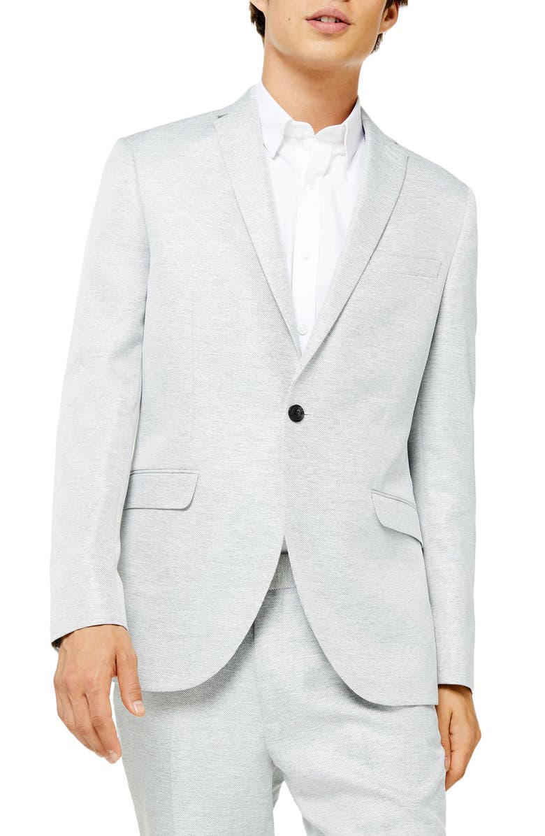 Topman Clay Skinny Fit Twill Suit Jacket, Main, color,