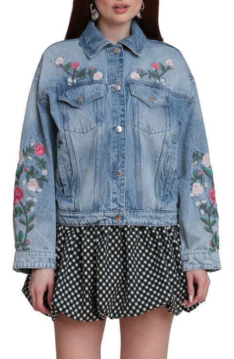 Embroidered Denim Trucker Jacket (Felicity)
