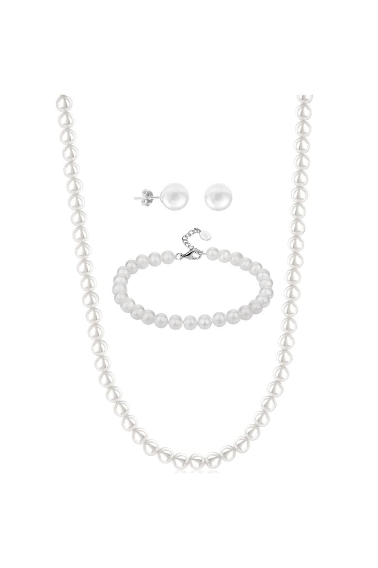 Shell Pearl Jewelry Set, Main, color, White