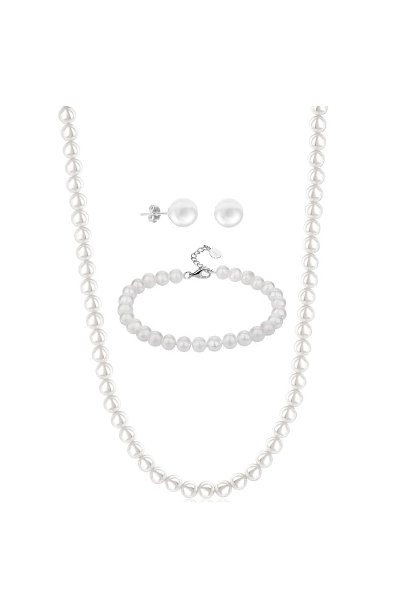 Donatello Gian Shell Pearl Jewelry Set, Main, color, White