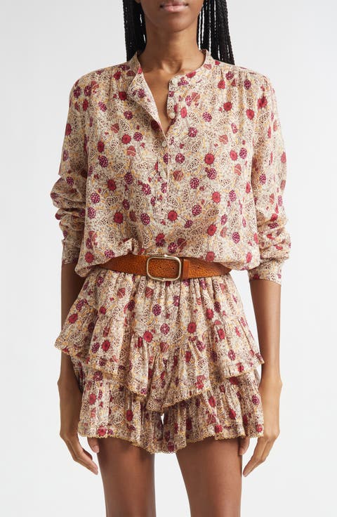 Maria Print Cotton Button-Up Shirt