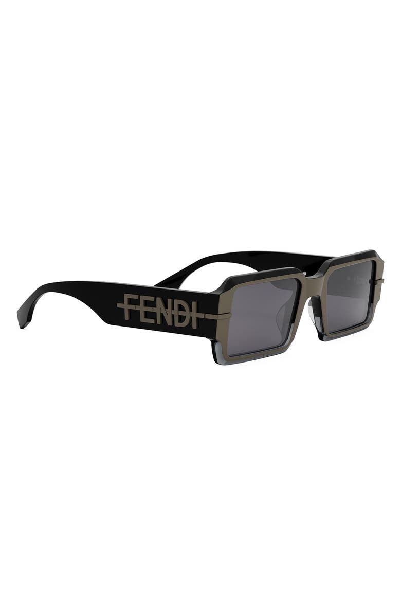 Fendi 'Fendigraphy 52mm Geometric Sunglasses, Alternate, color, Black/ Other / Smoke