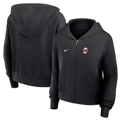 Women's Nike Black San Francisco Giants Cropped Chill Full-Zip Hoodie