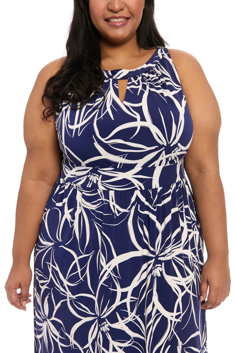 Jersey Maxi Dress, Alternate, color, NAVY WHITE