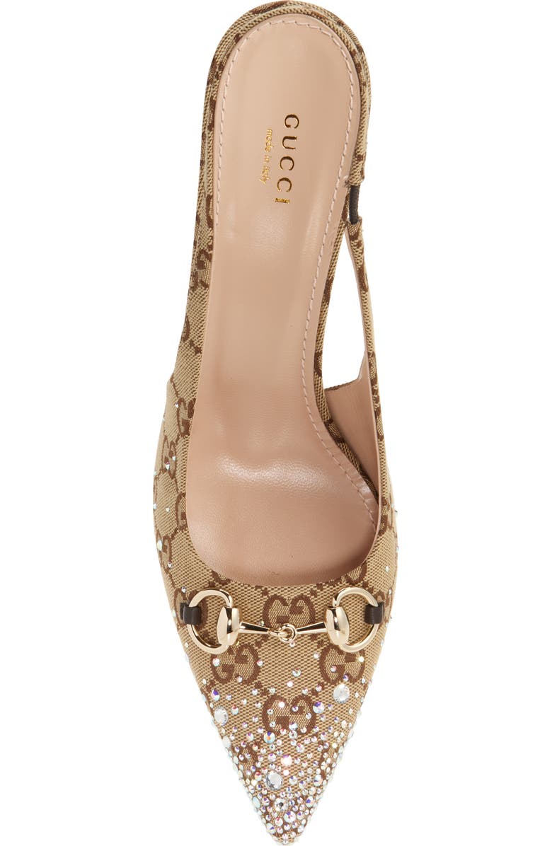 Gucci Erin Crystal Embellished Pointed Toe Slingback Pump, Alternate, color,